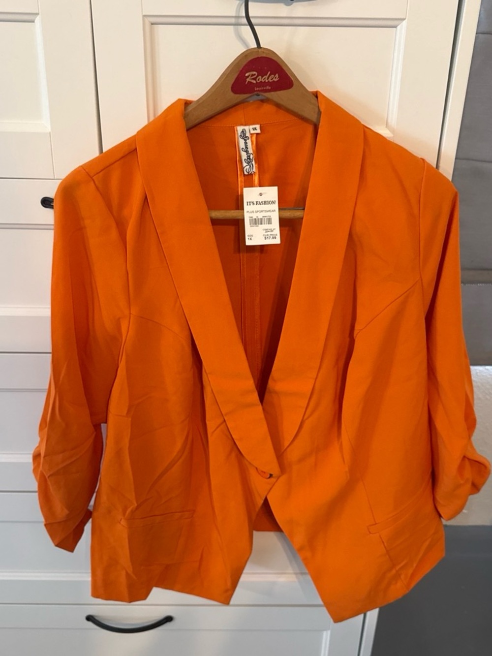 It's Fashion Bright Orange Open-Front Blazer